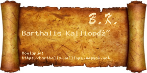 Barthalis Kalliopé névjegykártya
